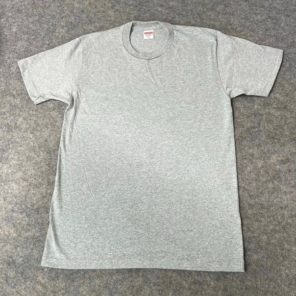 Supreme Men's Plain Light Gray Short Sleeve 100% Cotton T-Shirt Tee Size Med NEW - Picture 1 of 7